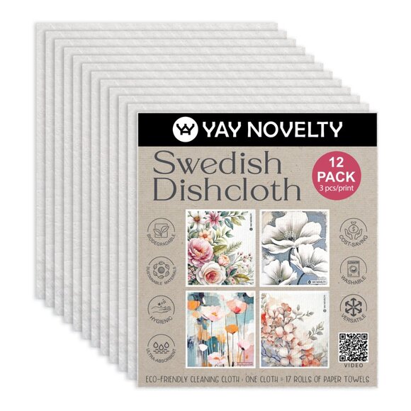 12-PK Eco-Friendly Swedish Dishcloths For Kitchen - Paper Towel Alternative - Picture 3 of 4